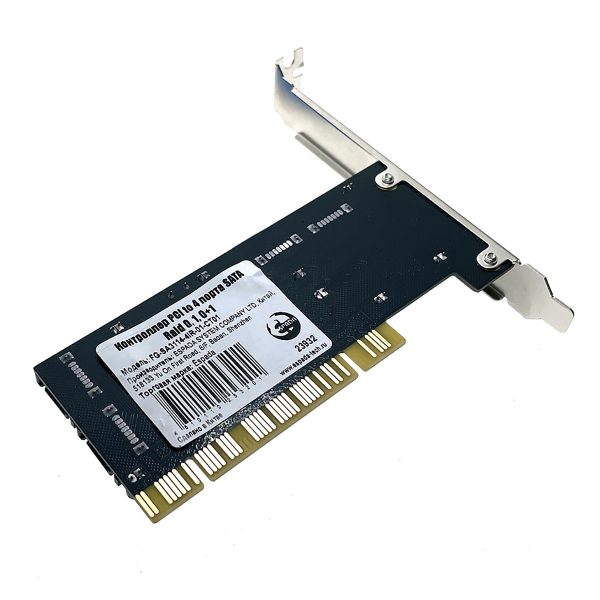 Контроллер PCI на 4 x SATA RAID (0, 1, 0+1), чип Silicon Si3114, FG-SA3114-4IR-01-CT01, Espada