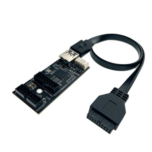 Переходник разветвитель с материнской платы 20 pin на 2х20 Pin, чипсет GL3510, USB 3.2 Gen 1 (USB3.0), модель EiD202M Espada