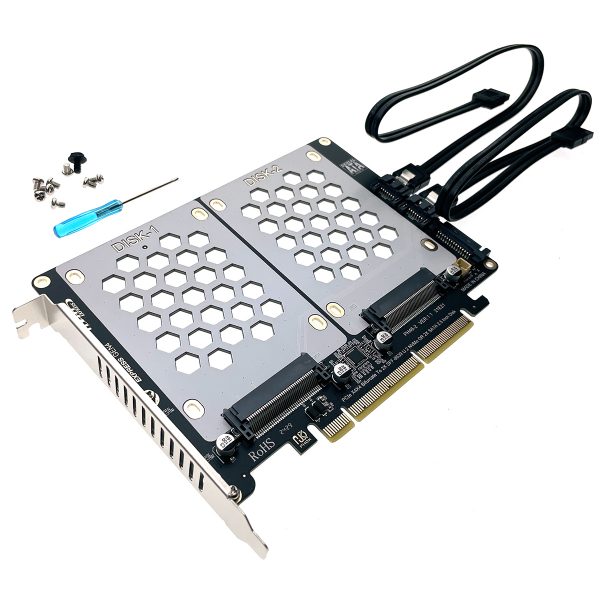 Контроллер PCI-E, 2 порта U2 SFF-8639, PCIEU2C, Espada